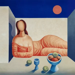 Mario Carreño grabado Mujer al atardecer