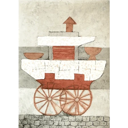 Mario Carreño serigrafía a color titulada Buque manicero