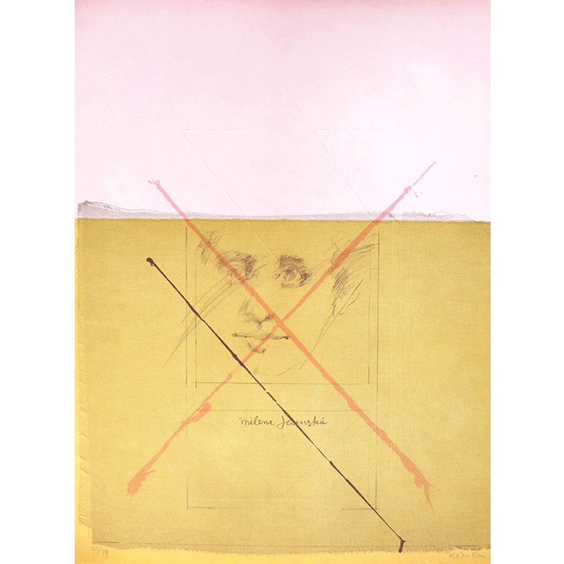 Roser bru litografía a color y gofrado Milena Jesenská