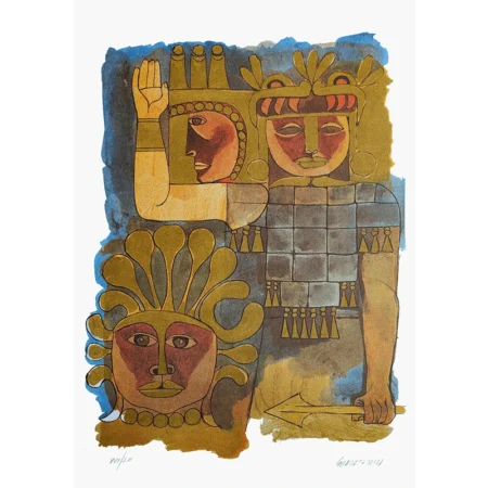 Guayasamín Litografía Guerreros