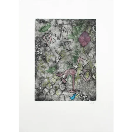 Roberto Matta Grabado al aguafuerte a color Centre Noeuds p2