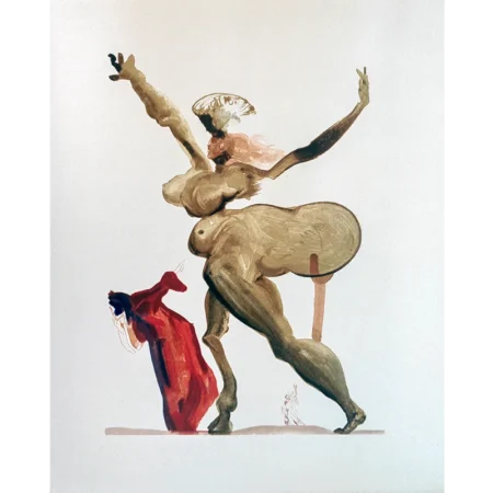 Salvador Dalí Xilografía a color Les Traitres envers leurs hôtes