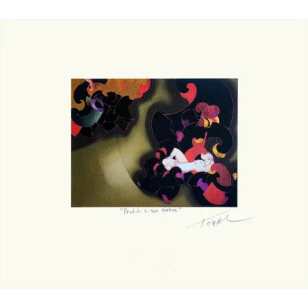 Mario Toral Grabado a color sobre papel Perdida en sus sueños