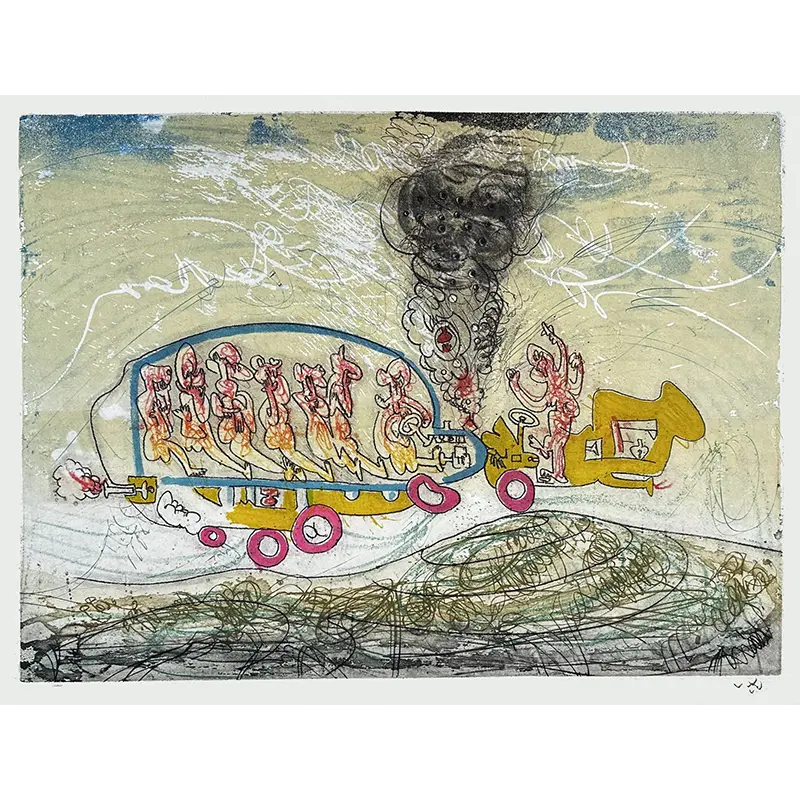 Roberto Matta Grabado al aguafuerte Les Oh! Tomobiles p5