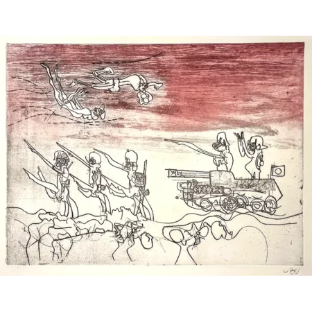 Roberto Matta grabado al aguafuerte a color Blitz