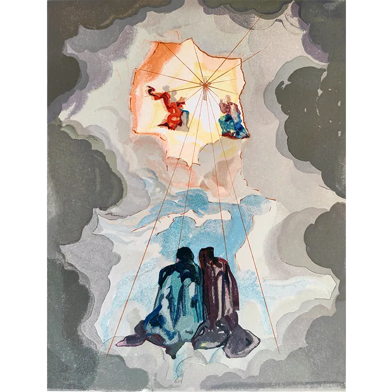 Salvador Dalí Xilografía a color Extase de Dante